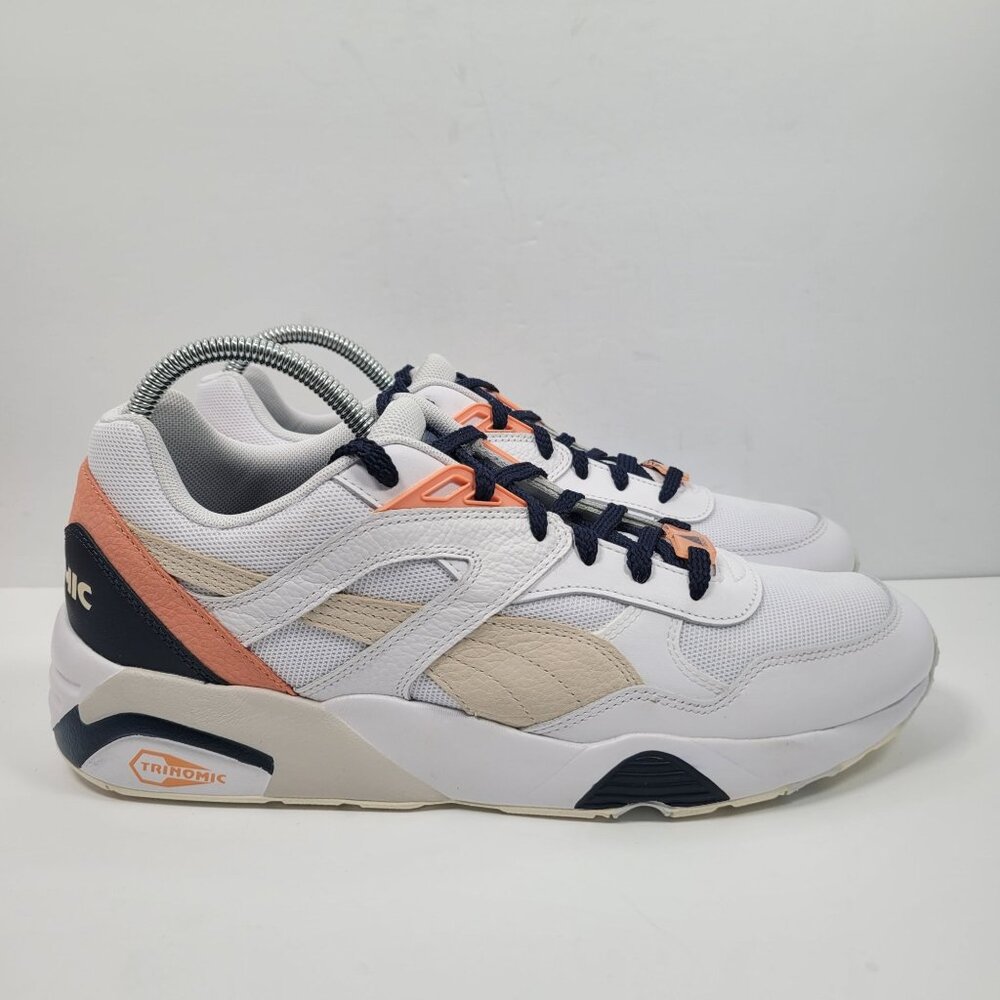 Puma Trinomic Men's White Orange Sneakers 383534-01 US Size 11.5